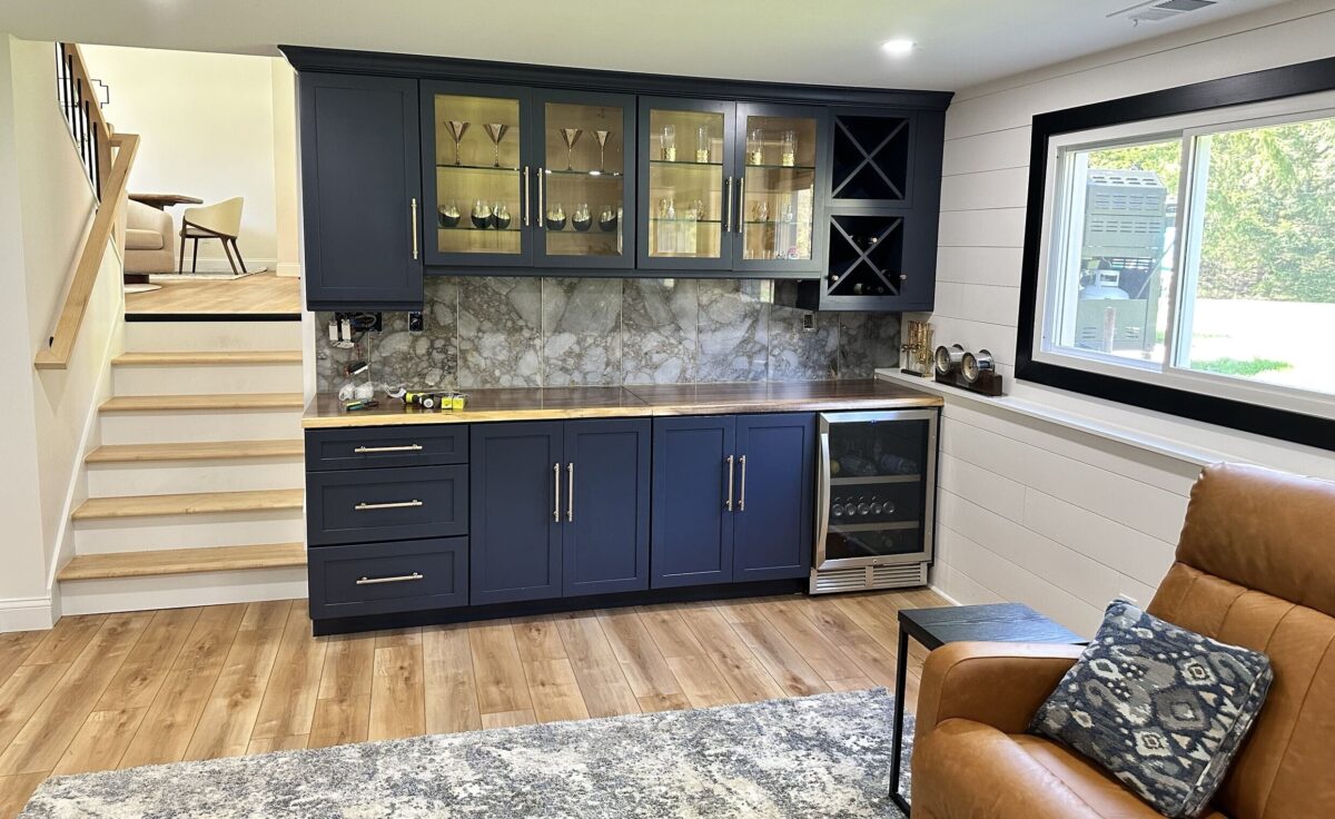 basement remodel with wet bar addition northville michigan