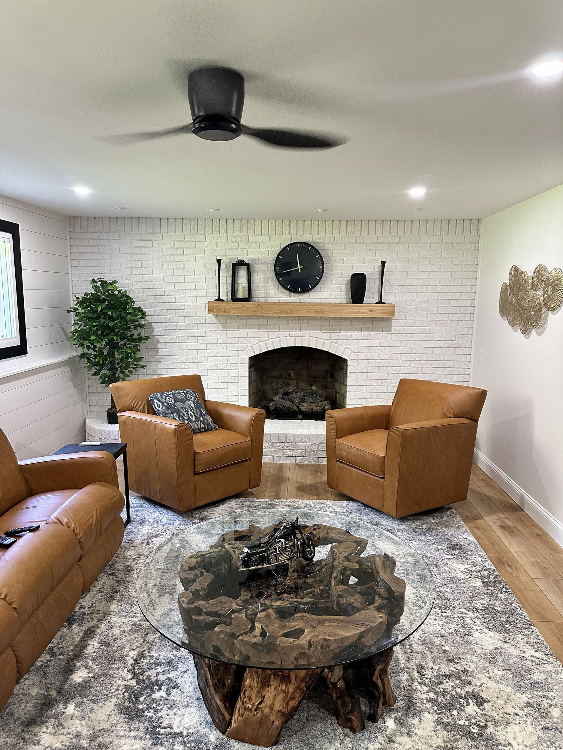 modern family room fireplace renovation marsh contracting
