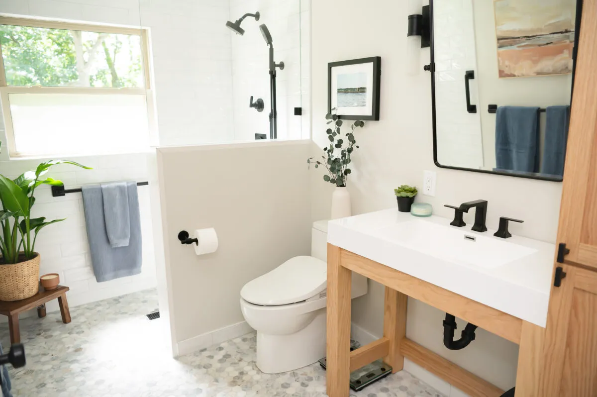 Wet-room bathroom remodel